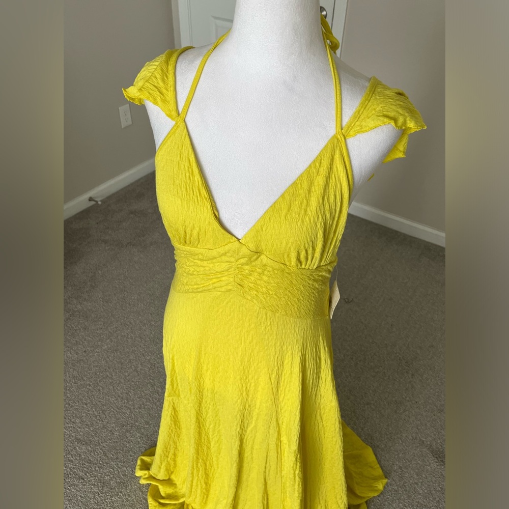 NWT Free People Louisa Maxi Dress in Golden Kiwi Size Medium - Picture 2 of 12